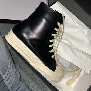 Elegant Black and Cream Ankle Booties